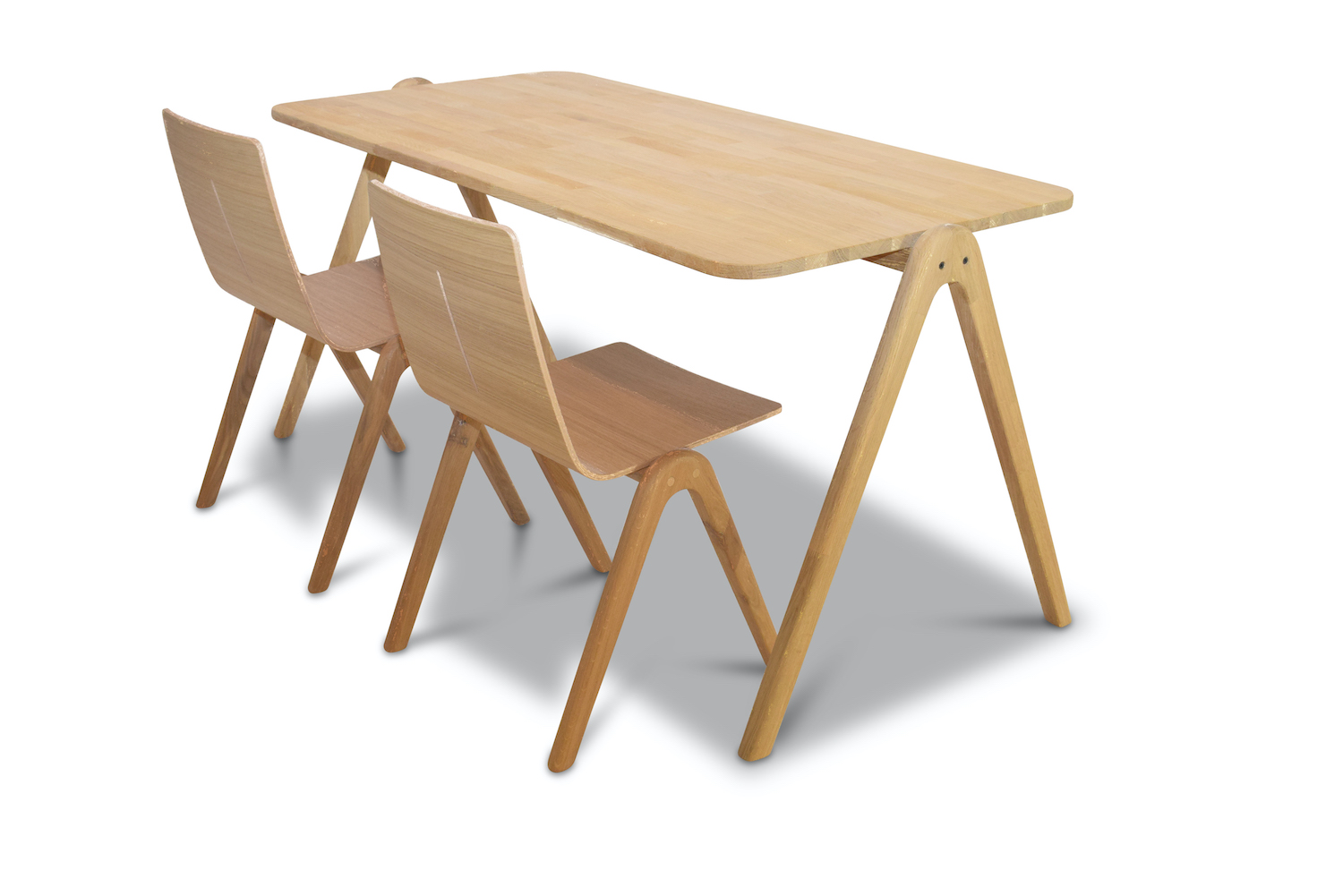 rechthoekige houten vergadertafel